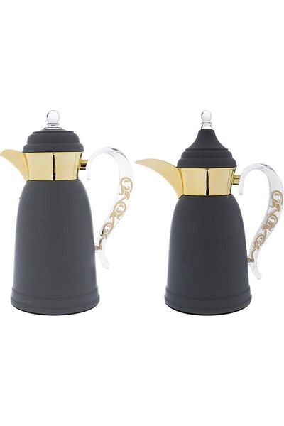 ALSAIF Qamar Stainless Steel Thermos Set 0.7 / 1 Liter Dark Grey