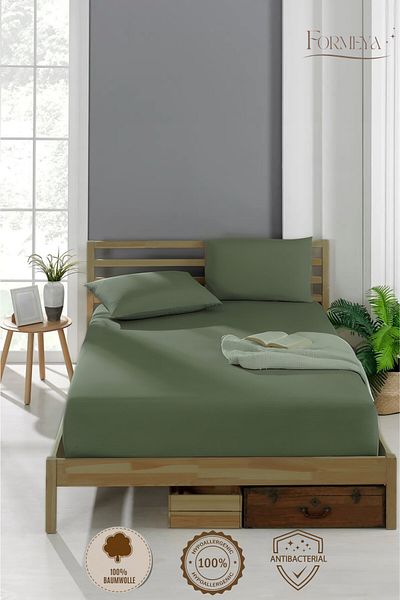 Formeya Spannbettlaken aus 100 % Baumwolle, für Einzel-/Doppelbett, gekämmtes Spannbettlaken