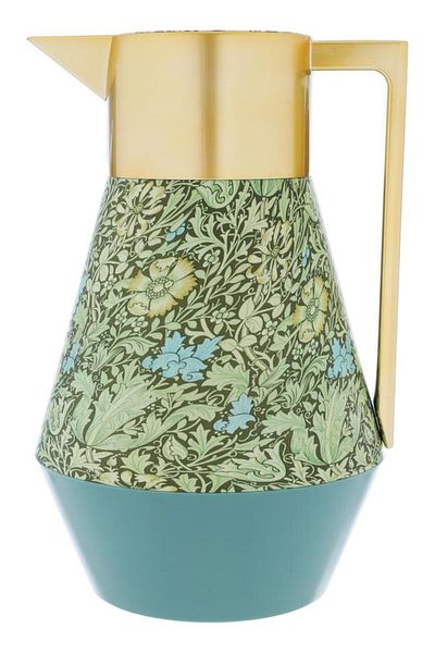 ALSAIF Lydia Pro Plastic Thermos 1 Liter Wooded Golden Dark Green Handle