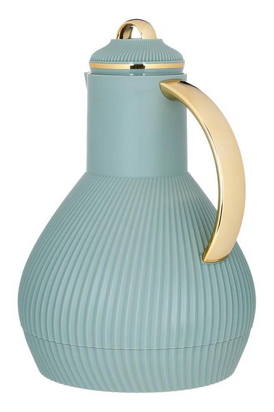 ALSAIF Alia Plastic Thermos 1 Liter Gold Handle Dark Green