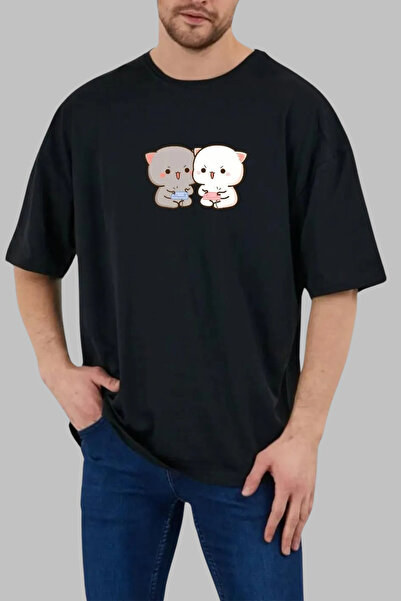 Wish BF Tricou cu mânecă scurtă oversize din bumbac imprimat Bubu Dudu Gaming...