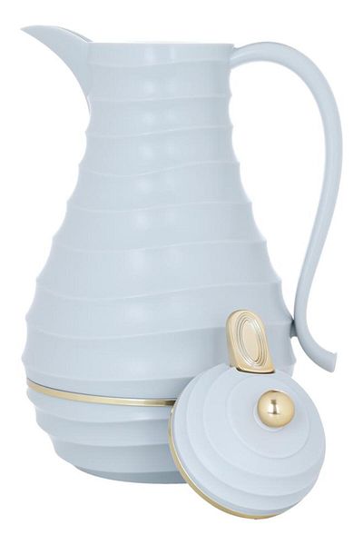 ALSAIF Blanca Plastic Thermos Set 1 Liter 0.75 Liter Light Grey
