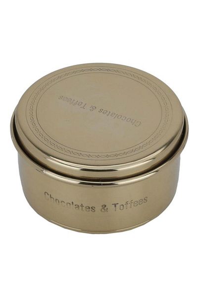 ALSAIF Steel Box 11 Cm Round With Lid Gold