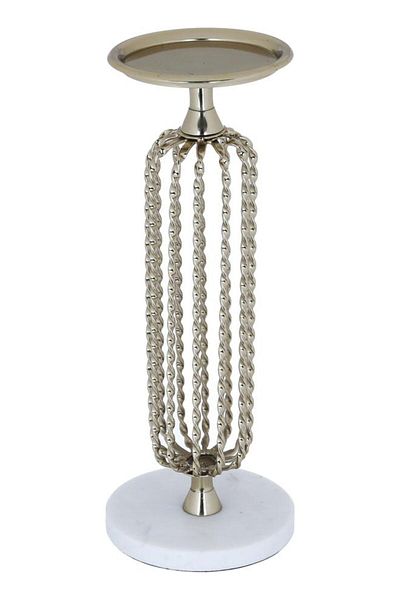 ALSAIF Steel Candle Holder Medium Round Base Gold