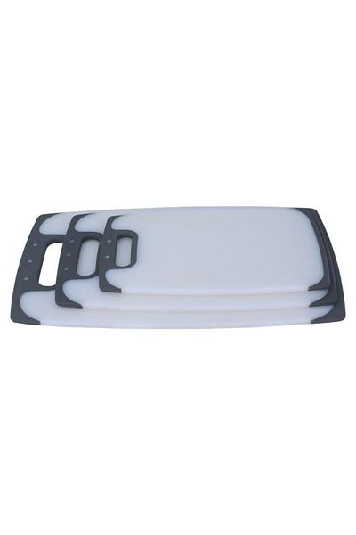 ALSAIF Plastic Cutting Boards Set 43.4X27X0.6 / 37X23X0.6 / 30X19X0.6 Cm Rectangle 3 Pieces White