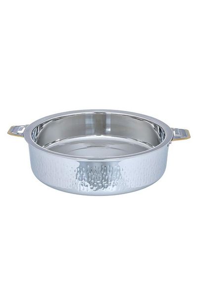 ALSAIF Steel Taj Food Container 2.5 Liter 25 Cm Round Silver