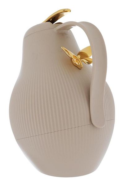 ALSAIF Dora Plastic Thermos 1.5 Liters Golden Butterfly Light Brown