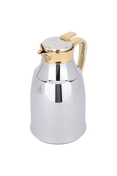 ALSAIF Diriyah Steel Thermos 1 Liter With Gold Silver Handle
