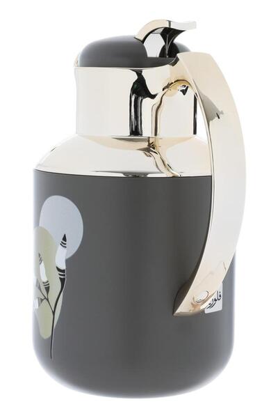 ALSAIF Florya Pro Plastic Thermos Set 1 Liter 0.5 Liter Dark Grey