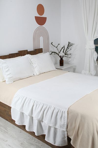 cotton maison Poly Bed Runner Set Frilly 80X220 cm