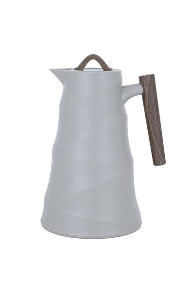 ALSAIF Bamboo Glass Thermos 1 Liter Plastic Body Grey