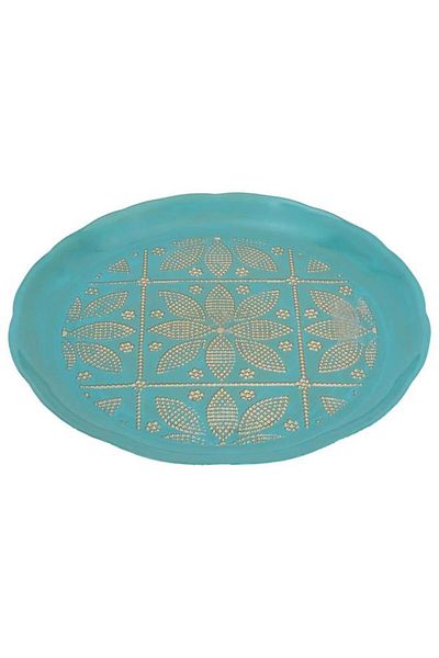 ALSAIF Glass Serving Plate 12X12X2 Cm Turquoise