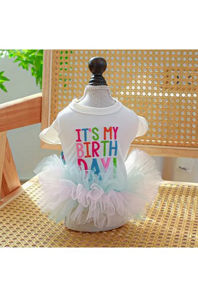 Proxy Paws Cute Pastel Colorful Dog Birthday Tutu Skirt Dress