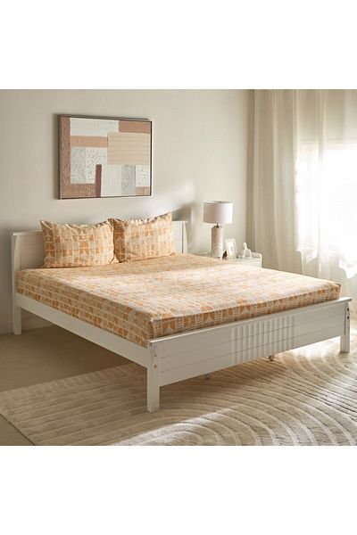 Home Box Matrix 3-Piece Coral King Flat Sheet Set