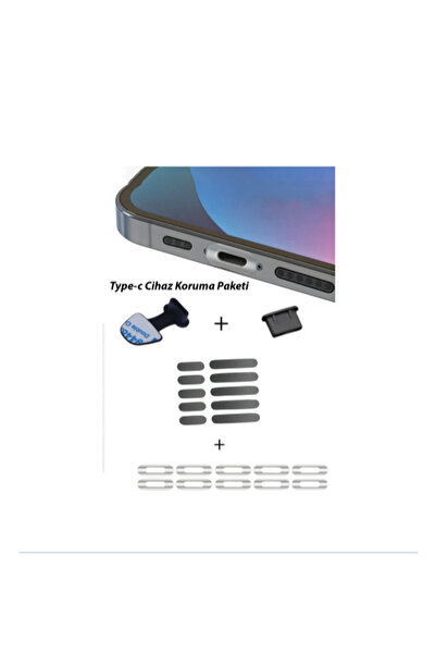 emrebilisim Type-c Cihaz Koruma Paketi 10x10x1x1 Takım Yapışkanlı Şarj Yeri Koruma Tıpası