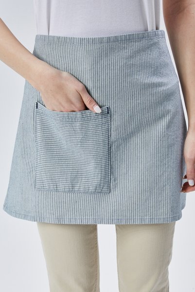 Monki Haus Striped Half Short Apron - Cafe, Barista, Hairdresser, Bartender, Florist, Kitchen Apron, Stain Resistant