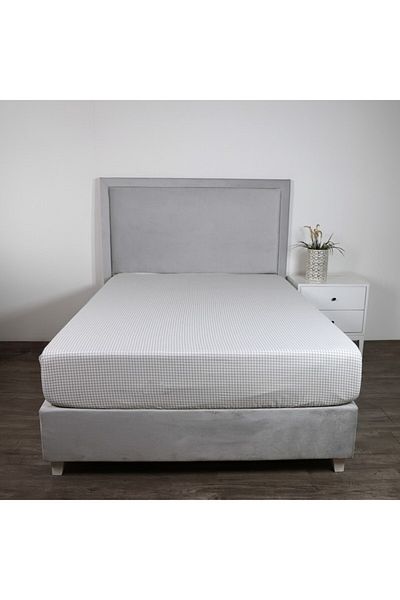 Home Box Malta Striped Printed Cotton King Fitted Sheet 180x200+33 cm