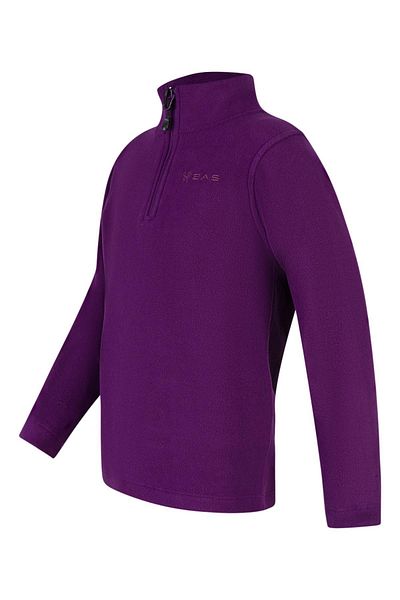 2AS Clara Purple Children's Fleece Sweatshirt - Thin Design with Half Zip