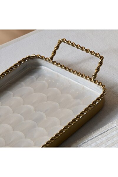 Home Box Lera Shell Enamel Elongated Tray 58x19x4 cm