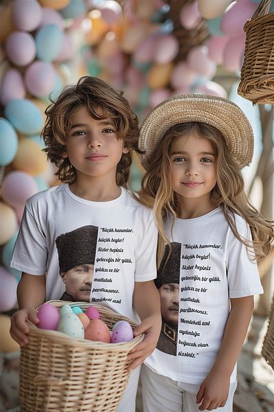 MYADA 23 aprilie 19 mai Cuvintele lui Ataturk către cei mici Tricou imprimat pentru copii 23429