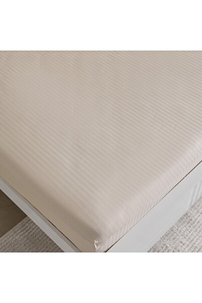 Home Box Hamilton Striped Satin Cotton King Fitted Sheet