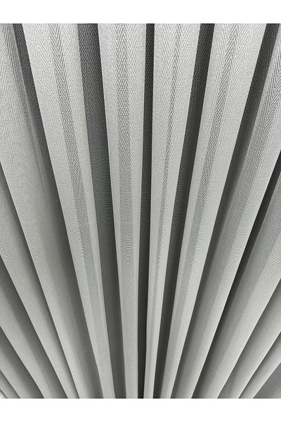 Erdoğanlar Koza Large Fish Back Grey Tulle Curtain 1/3 Close Pleat
