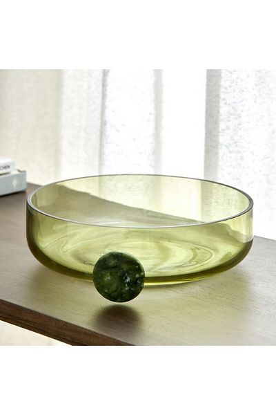 Home Box Auden Glass Deco Bowl with Handle 26x23x7 cm