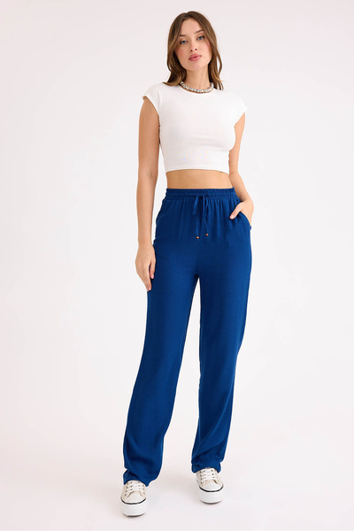 Vitrin Штани з віскозного льону з поясом на талії