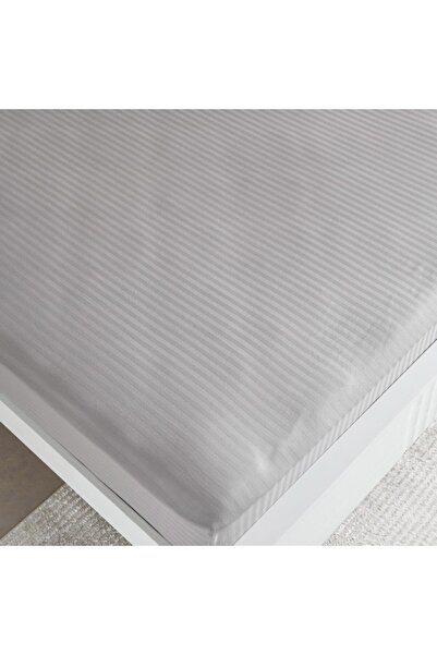 Home Box Hamilton Stripe Satin Cotton King Fitted Sheet