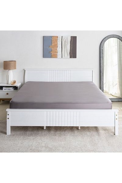 Home Box Opulent Luxe Solid Cotton Olympic Queen Fitted Sheet 160x200+40 cm