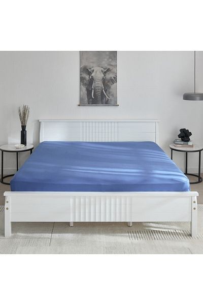 Home Box Derby Solid Microfiber Queen Fitted Sheet 150x200+25 cm