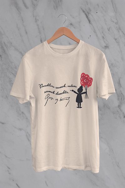 MYADA 23 April Special Loving Children Printed Children's T-Shirt 23431