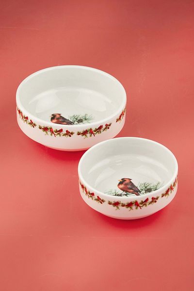 Bursa Porselen Dekor Cardinal 2 Size Porcelain Bowl