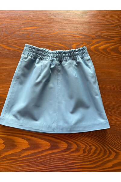 asus deri Girl's Blue Genuine Leather Skirt