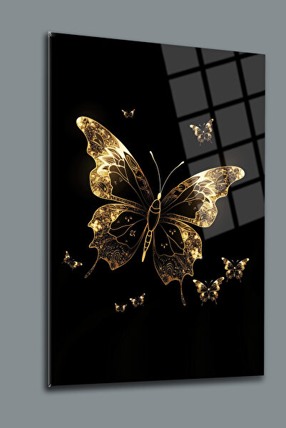 glassartdesign Masa Decorativa din Sticla Fluture Colorat 5 Masa Moderna Buca...