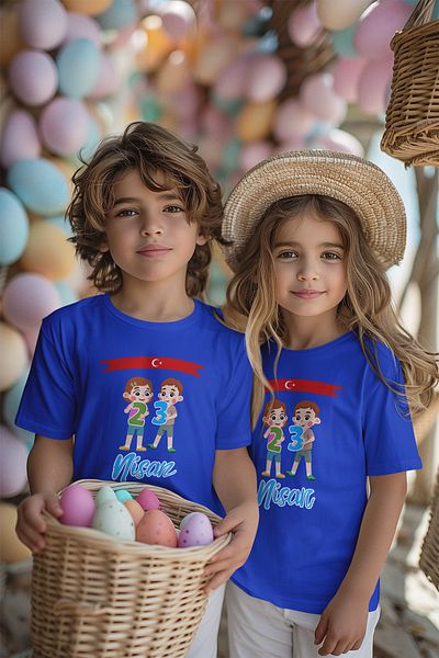 MYADA 23 aprilie Tricou pentru copii cu steag special și imprimeu pentru copii vesele 23422