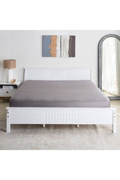 Home Box Opulent Luxe Cotton Solid Super King Fitted Sheet 200x200+40 cm