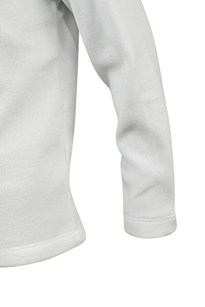 2AS Clara Çocuk Yarım Fermuarlı İnce Polar Sweatshirt Beyaz