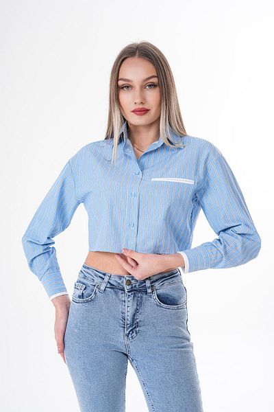 ŞİMAL Cămașă crop cu dungi pentru damă
