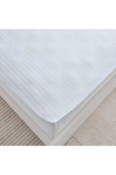 Home Box Hamilton Satin Stripe Olympic Queen Fitted Sheet 160x200+36 cm