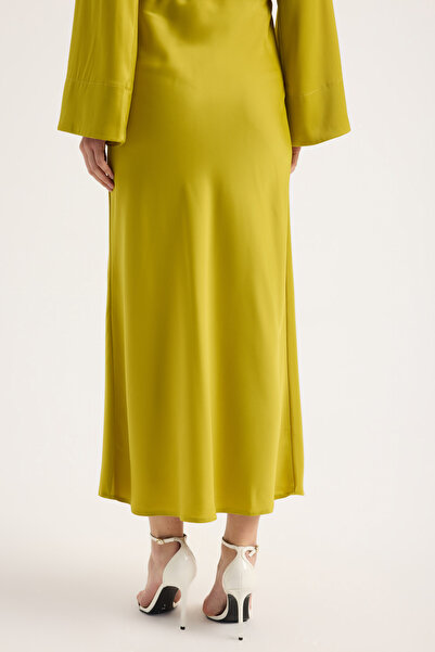 Birgül Bektaş Yağ Yeşili Saten Etek