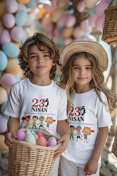 MYADA 23 Nisan Özel Egemenlik Bayramı Dünya Çocukları Baskılı Çocuk Tişört