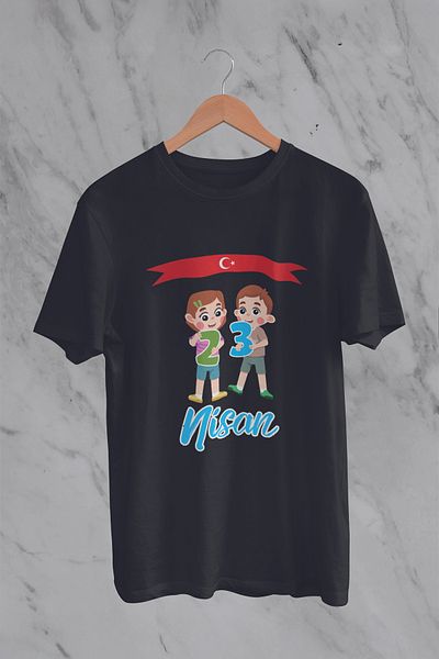MYADA 23 aprilie Tricou pentru copii cu steag personalizat și imprimeu pentru copii vesele