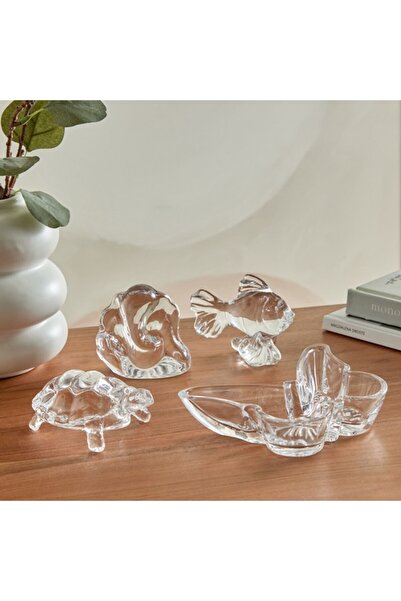 Home Box Vega Deco Glass Butterfly Mini Platter 17x12x3.6 cm
