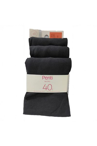 Penti Дамски чорапогащи Micro 40, черни, 3 броя