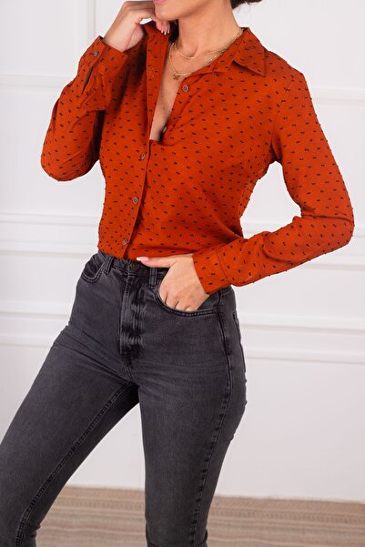 armonika Ženska tamna košulja dugih rukava Sa deznom ARM-24K001023