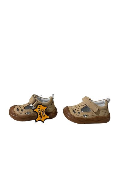 NİNO BEBE Zymela Star Pattern Perforated, Genuine Leather, Orthopedic Sole Children's Shoes