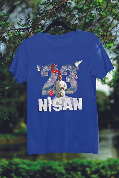 MYADA 23 aprilie Tricou pentru copii cu imprimeu special Ataturk și cer 23430