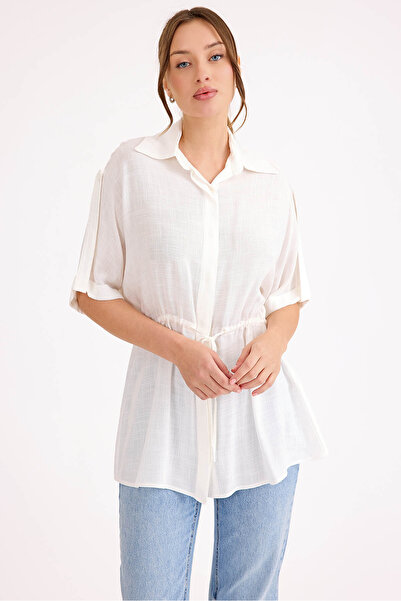 Vitrin Elastic Waist Off Shoulder Loose Blouse
