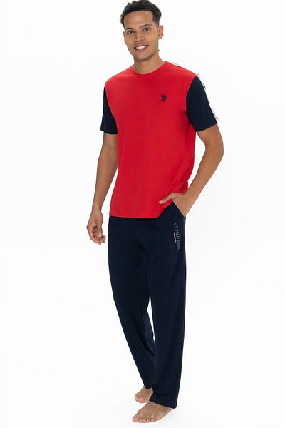 U.S. Polo Assn. Βαμβακερό, λαιμόκοψη, στάμπα στο κάτω μέρος, κοντό μανίκι, ανδρικό σετ πιτζάμες
